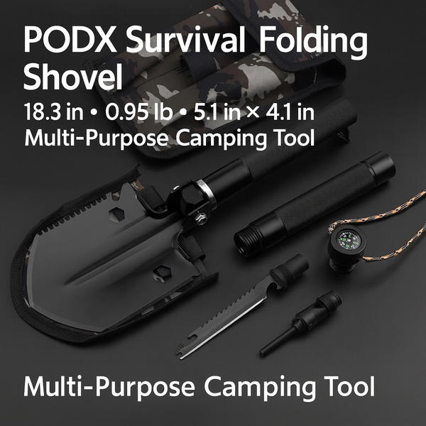 Survival Folding Shovel – Multi-Purpose Camping Shovel & Emergency Multi-Tool