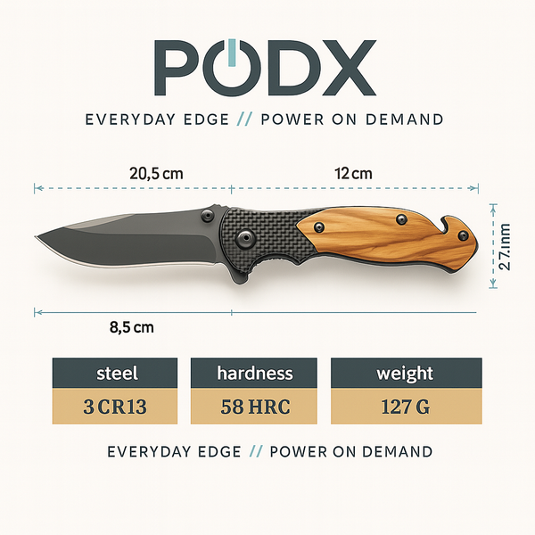 olive wood handle folding knife