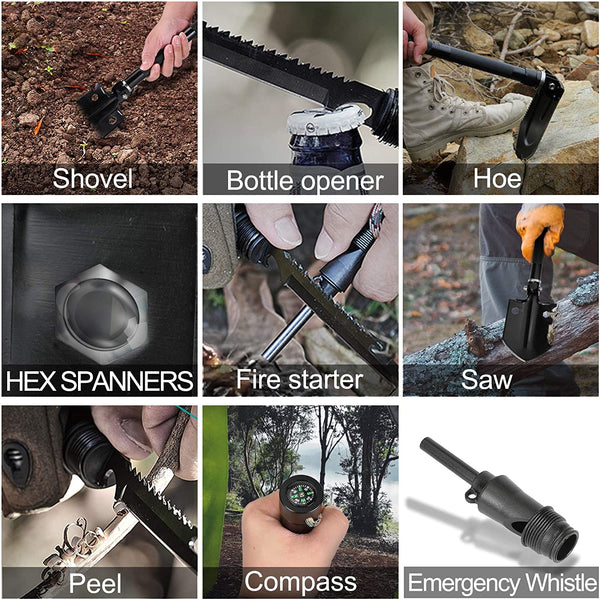 Survival Folding Shovel – Multi-Purpose Camping Shovel & Emergency Multi-Tool