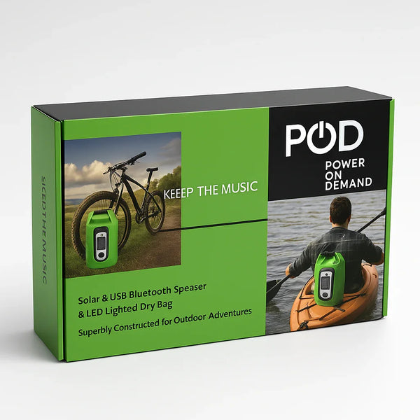 Solar Waterproof Dry Bag — 20L Roll-Top Adventure Pack Built-In USB Charger