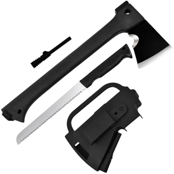 PODX Multi-Tool Hatchet | Camp Axe with Hidden Saw, Fire Starter & Rope Cutter