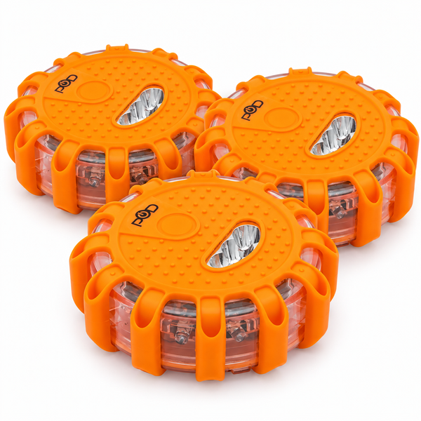 POD X LED Road Flares 3-Pack | The 10, 100, 200 Foot Roadside Set